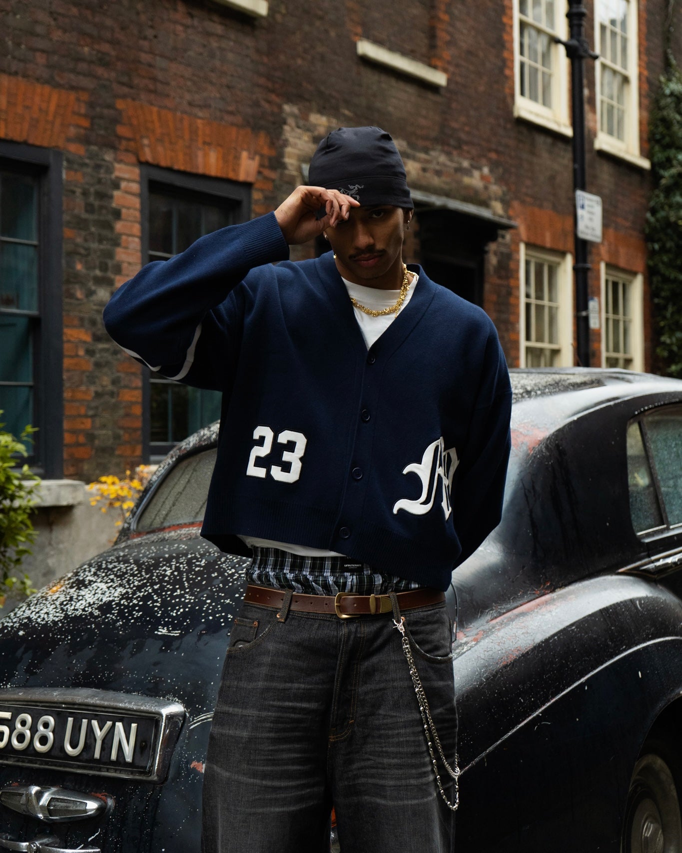 Navy Baseball Cardigan