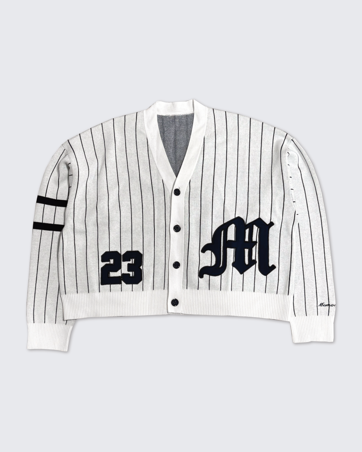 White Baseball Cardigan